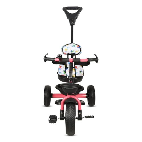 Image of Tricycle 1 Years to 5 Years with Removable Safety Guard and Parental Control Back Side Push Handle with Rubber Tyre for Kid's CR07 (Pink 2)