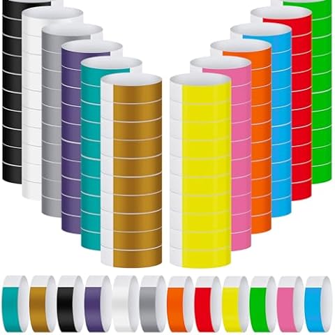 Tudomro 12000 Pcs Paper Wristbands Arm Bands for Events Neon Wrist Bands Lightweight Colored Concert Party Wristbands Adhesive Party Armbands Paper Bracelets Waterproof Hand Bands (Colorful) Cover