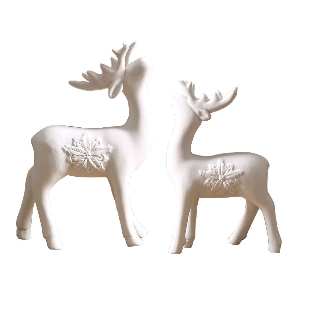 Amazon.com: Porcelain Christmas Reindeer Figurines, Pack 2 Animal