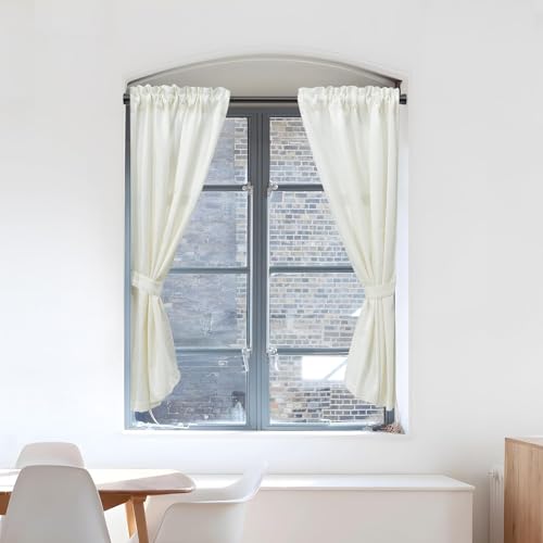 Image of AIZESI Spring Tension Rods Adjustable Tension Curtain Rod Small Tension Rod No Drilling Expandable Spring Loaded Curtain Tension Rod(Black,40 inch to 72 inch-2Pcs)