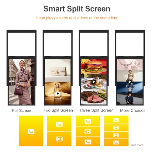 Image of 43Inch Double Side Window Digital Signage Hanging Advertising Display, From 2500nits to 700nits High Brightness Indoor Digital Signage, CMS /U-Disk Plug&Play, Split Screen, 24 /7 Operation, Android 11OS