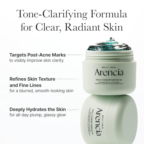 Arencia Glow Hyssop Overnight Face Mask Serum - hydrating & Anti-Aging Serum for younger looking Korean Glass Skin, Vitamin A, C, E, Niacinamide, Peptide