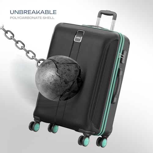 Image of Safari Large Thorium Neo 8 Wheels 77 Cm Check-in Trolley Bag Hard Case Polycarbonate 360 Degree Wheeling System Luggage, Trolley Bags for Travel, Suitcase for Travel, Black