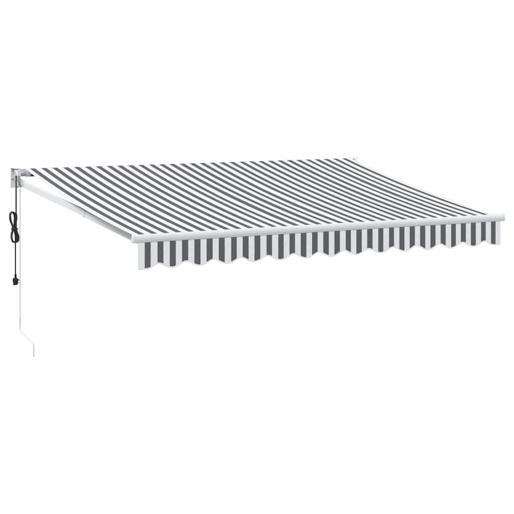 Store banne motorisé 3,5x2,5m anthracite et blanc en aluminium pour terrasse