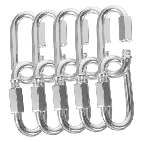 PENIKOKO 10 Moschettone in Zincato Chiusura Vite Rapido Gancio Resistente per Catene Amache Palestra e Altalene Collegamento e Versatile