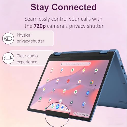 Image of Lenovo IdeaPad Flex 3i Chromebook 2-in-1 Laptop (12.2 inch FHD+ Touchscreen, Intel N100, 4GB DDR5, 128GB Storage (64GB eMMC + 64GB SD Card)), Home, Student, Education, Long Battery Life, NFC, Chrome OS