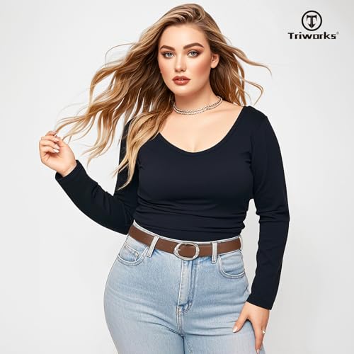 Image of TRIWORKS 2 Pack Leather Belts for Women Fashion Waist Belt with Liquid Shapes Women Belt for Jeans Pants Dresses