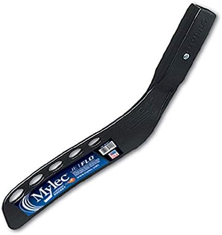 MyLec Hockey Stick Blade, Replacement Street Hockey Blade, Lightweight & Durable, High-Impact Fiberglass, Air-Flo Design, with 2 Screws, Secure Fit, for Most Wood Hockey Shaft (Left Handed, Black)