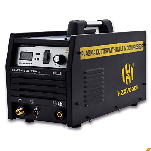 HZXVOGEN 40 Amp Plasma Cutter with Built-In Air Compressor 220V Contact Pilot ARC Air Plasma Cutting Machine Digital Display DC Inverter IGBT Clean Cutting Machine Equipment HBC6000Pro