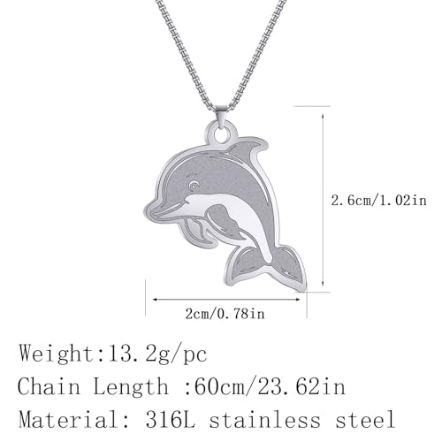 Collier dauphin en acier inoxydable au design soigné unique