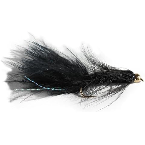Flies Direct BH Woolly Bugger Black Assortment Trout Fishing Flies (1-Dozen) Cover