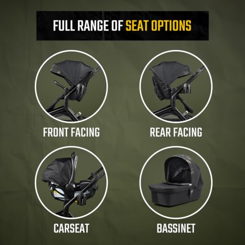 Image of Tactical Baby Gear S-1 Stroller - All-Terrain, Rugged Lightweight Design, Adjustable Canopy, Basket Storage, Infant & Toddler Compatible