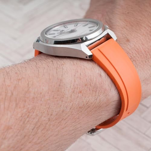 Image of StrapHabit Quick Release Deployant Rubber Watch Strap For Large and Small Wrists - Women and Men - Band FKM Deployment 19mm, 20mm, 21mm, 22mm
