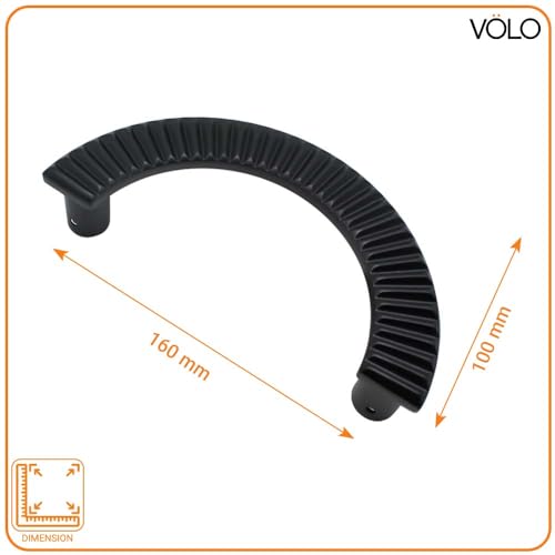 Image of VOLO Main Door D Handle /Door Handles for Main Door /Glass Door Handle /Pull Handles, for Home /Office /Hotels(Model- S-618, 160MM) (Pack of 1 Set) (Black)