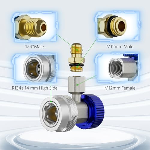 image for HTOMT R134a Quick Coupler Adapter, Adjustable R134a Adapters, Quick Co