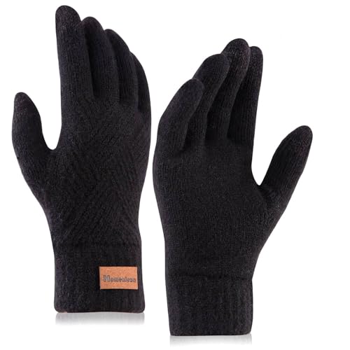 Homealexa Winterhandschuhe Touchscreen Handschuhe Strickhandschuhe Fingerhandschuhe Sport Warm für Winddicht Winterhandschuhe