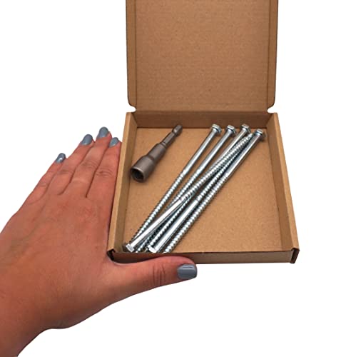 SKIR'CO (6 pcs) DIN 571 Zinc Plated Steel Hexagon Wood Screws M6 x 140 mm, Coach Screws, Hex Screw, Lag Bolts (With Magnetic Hex Bit) - Image 4