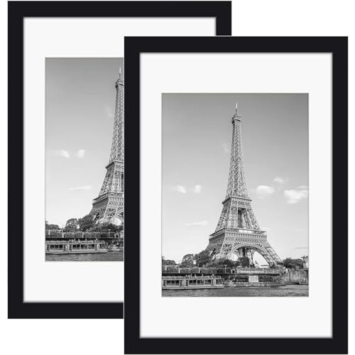 Raoendis a4 額縁 2枚セット 壁掛け フォトフレーム 軽量額縁 ポスターフレーム 縦置き・横置き可能 ブラック 【サイズ29.7x21cm】