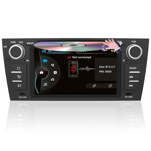 AWESAFE Radio Coche 7 Pulgadas con Pantalla Táctil 2 DIN para BMW Serie 3 E90/E91/E92/E93, Autoradio con Bluetooth/GPS/FM/RDS/CD DVD/USB/SD/RCA, Apoyo Mandos Volante, Mirrorlink y Aparcamiento