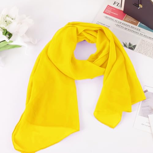 Women's Solid Chiffon Scarf, Soft Sheer Lightweigt Neck Scarves for Wedding Halloween Party3