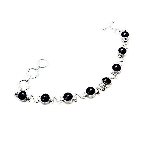 Bracelet Black Onyx argent sterling cadeau idéal femme avec fermoir toggle