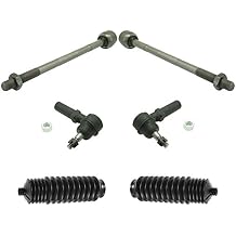 TRQ Front Driver & Passenger Side Inner & Outer Steering Kit Steering Rack & Pinion Bellow Tie Rod Compatible with 1997-2005 Chevrolet Corvette
