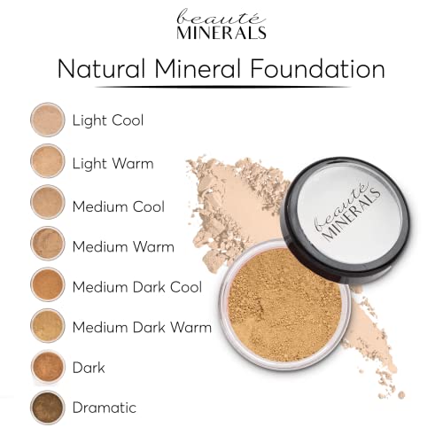 Full Coverage Foundation Mineral Makeup Face Powder By Beauté Minerals In Medium Warm | 100% Natural Makeup: Talc Free Loose Powder Matte Foundation, Concealer & Contour Makeup + Zinc Oxide 0.31 Oz #TOP2