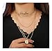 Produktbild Chargances Bohemia Damen Laying Halskette mit Sanit Mary Anhänger Silber Choker Halskette mehrlagige Kette Frauen Lange Halsketten Zarte Choker Kette Schmuck für Frauen und Mädchen
