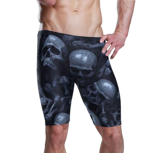 Sugar Skull Skeleton Gothic Mens Swim Jammers Swimsuit XL B0400494