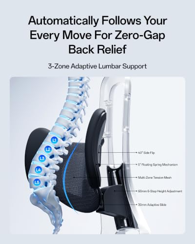 Image of Hbada E3 Pro 2026 Edition Ergonomic Office Chair, Mesh Desk Chair with 3-Zone Floating Lumbar Support, Upgraded 4D Headrest, 720 Armrests, Black with Footrest