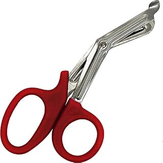 ABE First Aid Tuff Cut Utility Scissors 7.5'' Stainless Steel Medical Bandage Scissors EMT Shears for Emergency Supplies (Black)