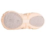Tancefair Dziewczęce buty baletowe, buty do tańca, buty gimnastyczne, dzielona skórzana podeszwa, dla dzieci i dorosłych
