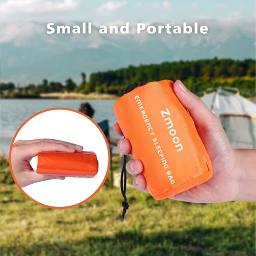 Zmoon Emergency Sleeping Bag Survival Bag, Portable Waterproof Thermal Bivy Sacks,Bivvy Bags,Camping Mylar Sleeping Bag Survival Gear Emergency Blankets Survival Shelter - Image 3