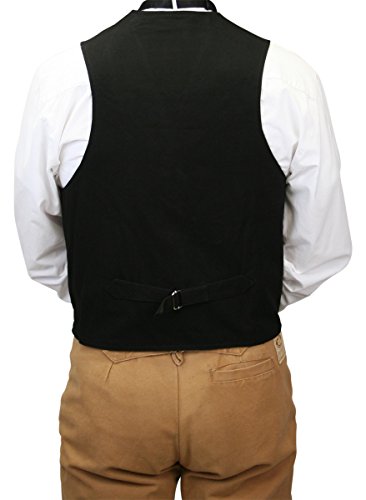 Historical Emporium Men's Cotton Canvas Casual Work Vest, Victorian Old West Edwardian Classic Waistcoat3