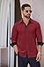 COOFANDY Mens Casual Dress Shirt Wrinkle Free Long Sleeve Soft Button Down Business Dress Shirts Party Wedding Wine Dark Red Maroon Burgundy Large