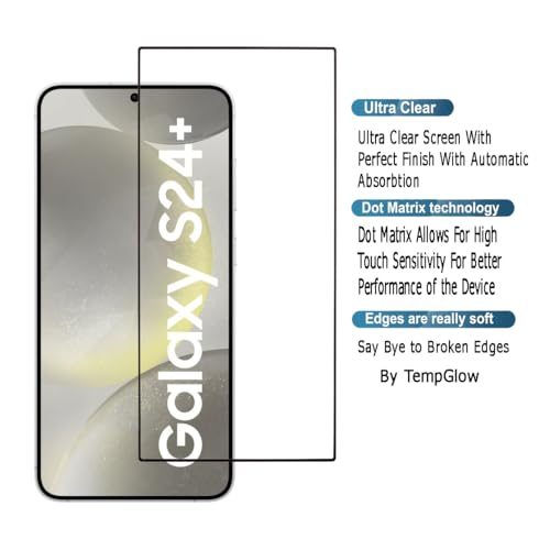 Image of Screen Protector for Samsung Galaxy S24 Plus 5G (Black) Tempered Glass Edge-to-Edge 6D Screen Guard With Installation Kit.
