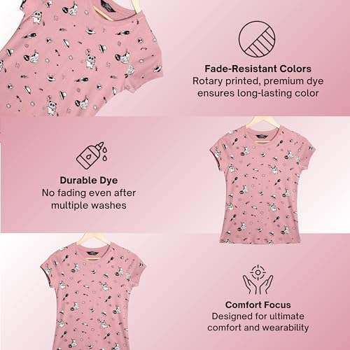 Image of Stories.Label Girl Cotton Printed T-Shirts in Half Sleeves Regular Fit, Soft Durable Fabric, No Shrinkage, Long Lasting Print Colors (7-16 Years)