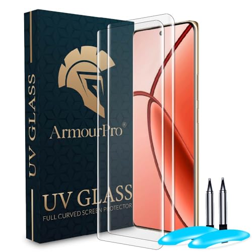 Image of ArmourPro Military Grade UV Tempered Glass Compatible For Realme P1 Pro, 12 Pro Plus and Realme 12 Pro 5G (6.7 Inch) With UV Installation Kit | Edge To Edge Coverage | Crystal Clear, Pack of 2