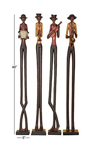 image for Deco 79 Polystone Musician Decorative Sculpture Tall Long Legged Jazz 