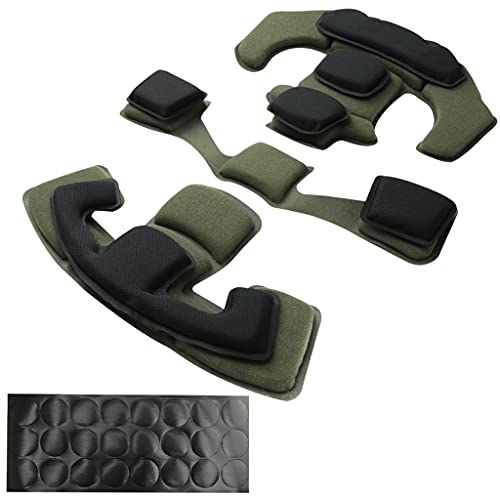 Taktische Helm-Pads, Universal-Ersatz EX Helm interne Memory Foam Pad Schutzmatte für ACH Mich Team Wendy FMA EXF Helm (schwarz und grün)