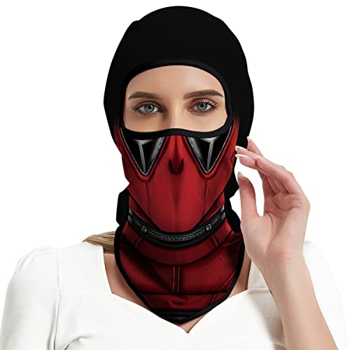 Image of Red Plume 3PCS Balaclava Full Face Mask Ski Mask UV Protection Cover Motorcycle Full Face Mask for Men Women Outdoor Sports