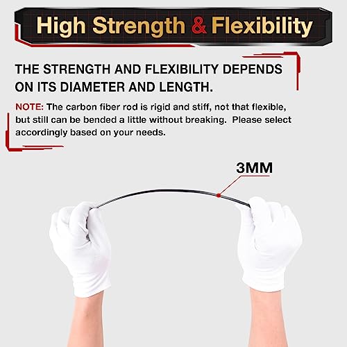 ARRIS 5 PCS Carbon Fiber Rod for RC Airplane DIY Craft 1mm Matte Pole 400mm