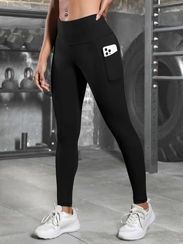 Women Workout High Waist Leggings with Pockets Tummy Control Yoga Running Pilates Fitness Pants