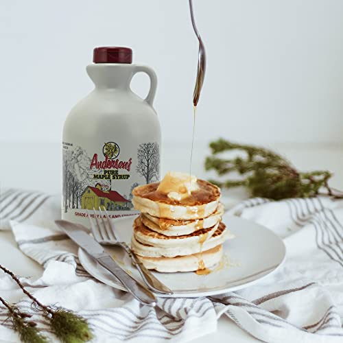 Anderson's Grade A Very Dark With Strong Flavor Pure Maple Syrup - 32 Oz. Plastic Jugs - Natural Sweetener Alternative, Perfect For Cooking, Baking And Some Even Like It On Pancakes, Waffles, French Toast #TOP4
