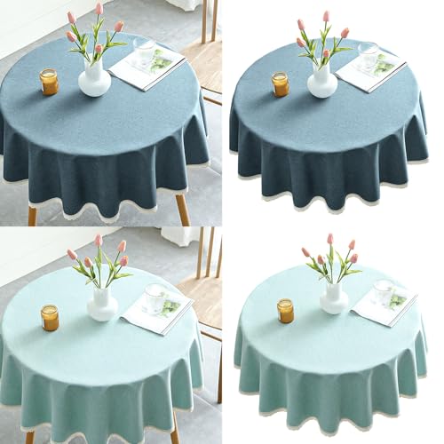 Nappe en polyester protégeant la table ronde des taches d'huile et rayures - 3