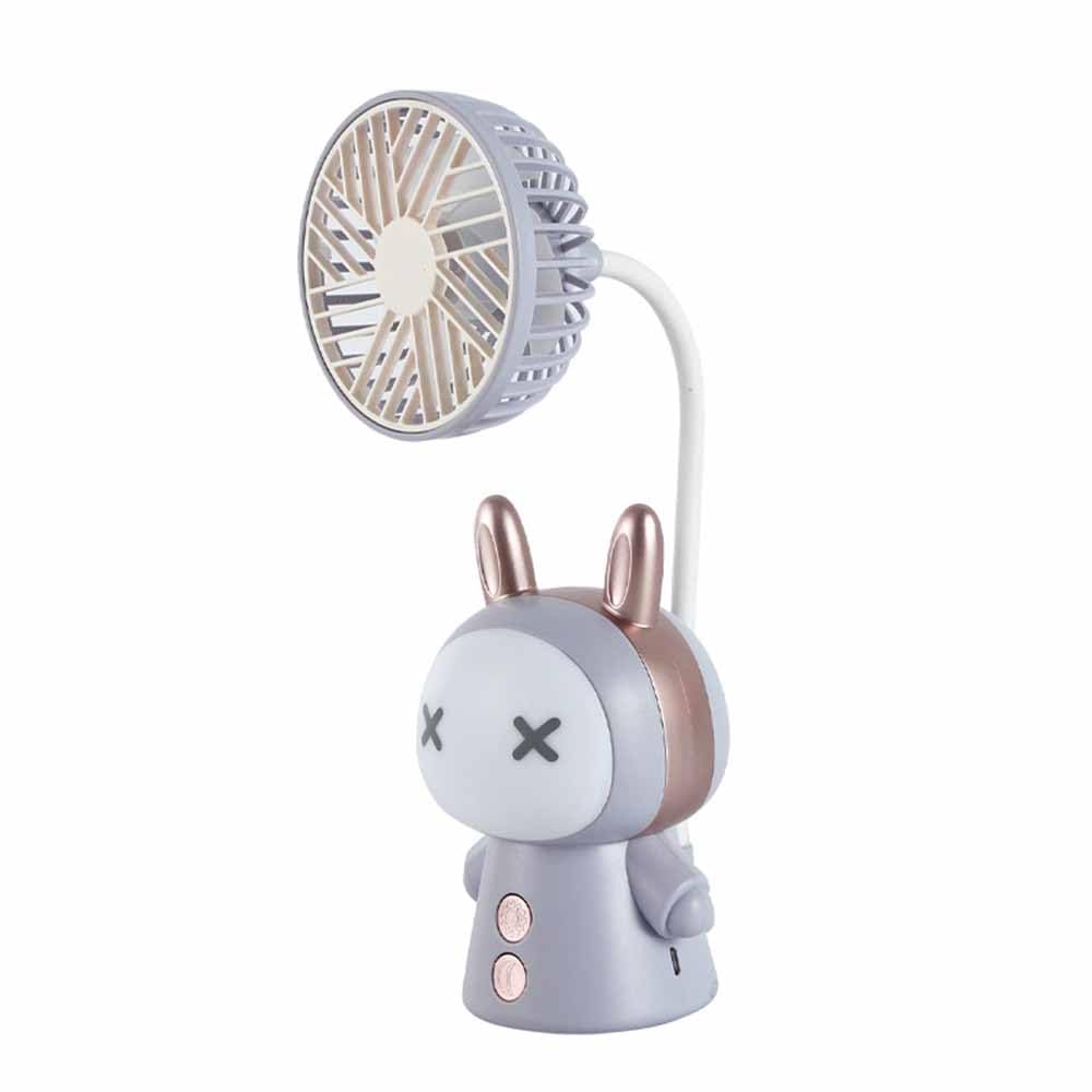 Petit ventilateur portable rechargeable USB avec veilleuse pour table de maison