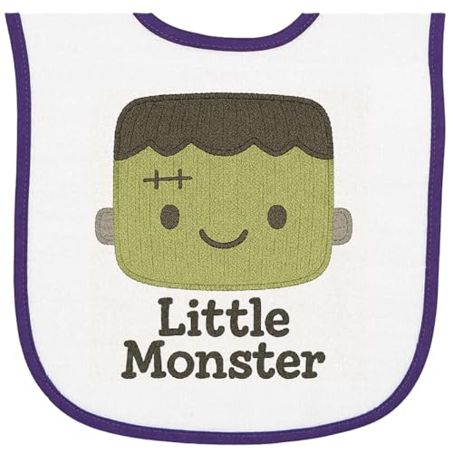 inktastic Cute Little Monster Halloween Kids Embroidery Baby Terry Cloth Bib