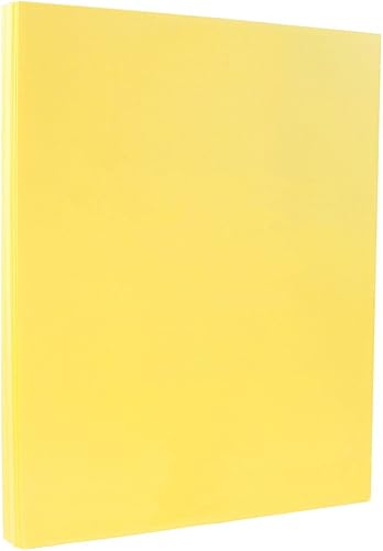 JAM PAPER Vellum Bristol - Cartulina índice, 110 libras, cubierta de 8.5 x 11 pulgadas, 8.50 ozm, vellum amarillo canario, 50 hojaspaquete