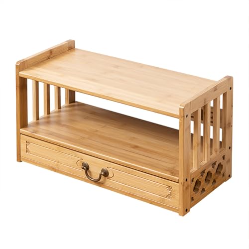 Mesa de meditación multifuncional de bambú con cajón, escritorio espiritual portátil para oración y decoración de santuario