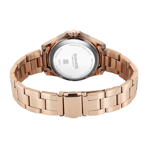 Image of Sonata Festive 2.0 Quartz Pink Round Dial Women's Watch | Stainless Steel Strap Material | Watches for Women Analog - 87112WM01